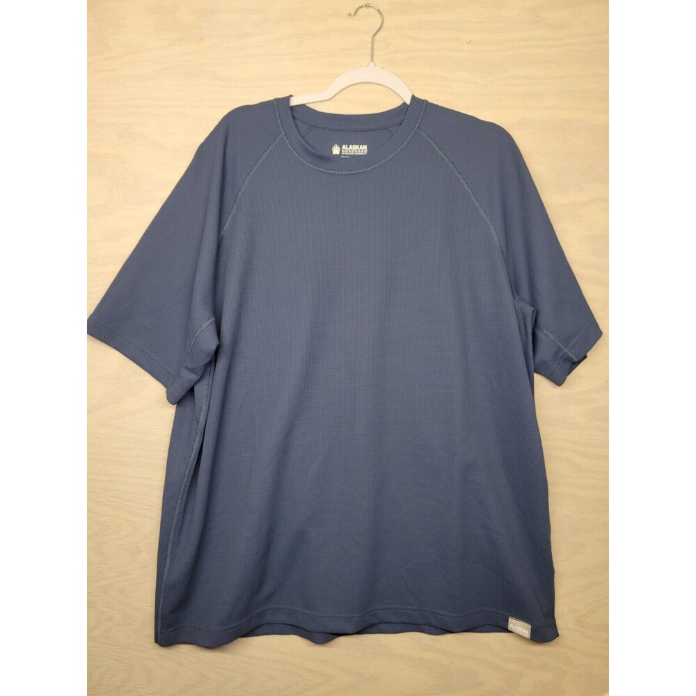 Alaskan Hardgear Men's SZ XL Waffle Knit Thermal Shirt Short Sleeve Blue